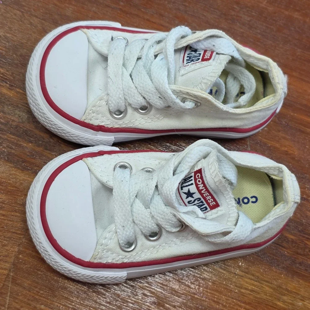 Converse Chuck Taylor All Star Infants White Canvas Low Top Sneaker Size 3